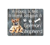 Dog Metal Sign Gift - A House Is Not A Home Without A German Shepherd - Family Fun Home Animal Pet Novelty Aluminium Present
