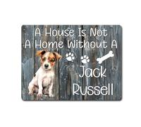 Dog Metal Sign Gift - A House Is Not A Home Without A Jack Russell - Family Fun Home Animal Pet Novelty Aluminium Present