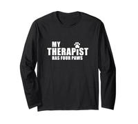 Dog Mom Dad Therapy Pet Lover - My Therapist Has Four Paws Long Sleeve T-Shirt
