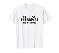 Dog Mom Dad Therapy Pet Lover - My Therapist Has Four Paws Value Graphic T-Shirt, Men, White, M