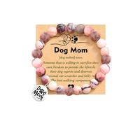 Dog Mom Gifts for Women Bracelet Charms Inspirational Dog Moms Mothers Day Gifts for Mom Dogs Lover Gift for Daughter Sister Birthday Gift for Coworker Friends Natural Stone Bracelets for Dogs Owners