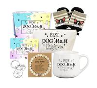 Dog Mom Gifts for Women, Dog Lovers Gifts for Women, Dog Themed Gift Basket, Dog Mom Mothers Day Birthday Gifts for Wife Grandma Sisters., Unique Gifts for Dog Lovers, Best Dog Mom Gifts (White)