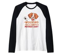 Dog Mom Happy Mother's Day Woofing Puppy Canine Raglan Baseball Tee
