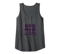 Dog Mom is My Title Paw Print Pet Lover Tank Top, Women, Dark Heather Grey, XXL