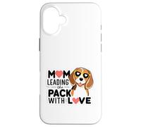 Dog Mom Leading the Pack with Love Beagle Pup Case for iPhone 16 Plus