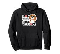 Dog Mom Leading the Pack with Love Beagle Pup Pullover Hoodie
