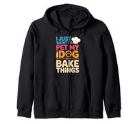 Dog Mom Life Baking Cupcakes Funny Cozy Kitchen Quote Zip Hoodie