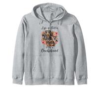 Dog Mom Life Is Better With A Dachshund Mother's Day Floral Zip Hoodie