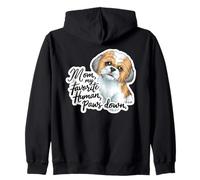Dog Mom My Favorite Human Paws Down Shih Tzu Zip Hoodie