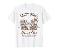 Dog Mom On Vacation Beach Vibes Vacay Salty Dogs Beach Club T-Shirt