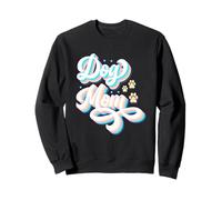 Dog Mom Pastel Retro Dog Lover Paw Print Sweatshirt