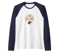 Dog Mom Queen Regal Pet Lover Raglan Baseball Tee, Men, Navy/White, M