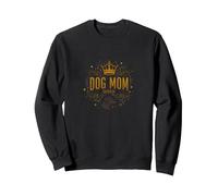 Dog Mom Queen Regal Pet Lover Sweatshirt, Adult Unisex, Black, S