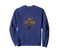 Dog Mom Queen Regal Pet Lover Sweatshirt, Adult Unisex, Navy, M