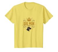 Dog Mom Queen Regal Pet Lover T-Shirt, Kids, Lemon, 6 Years