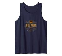 Dog Mom Queen Regal Pet Lover Tank Top, Men, Navy, M