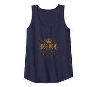 Dog Mom Queen Regal Pet Lover Tank Top, Women, Navy, M