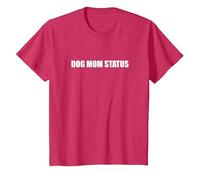 Dog Mom Status T-Shirt, Youth, Red Heather, Large