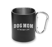Dog Mom The Best Life Metal Cup Carabiner Handle, Camping Mug