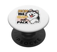 Dog Mom The Heart Of Our Pack Husky Malamute PopSockets Adhesive PopGrip
