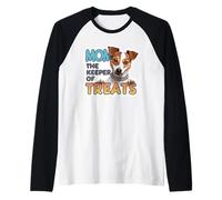 Dog Mom The Keeper of Treats Happy Canine Lover Raglan Baseball Tee
