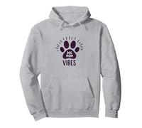 Dog Mom Vibes Paw Print Design for Pet Lovers Pullover Hoodie, Adult Unisex, Heather Grey, L