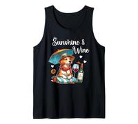 Dog Mom Wine Lover Sunshine Wine Drinking Summer Vibes Beach Tank Top