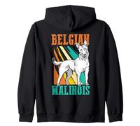 Dog Mommy | Dog Dad | Pet Owner | Retro Belgian Malinois Zip Hoodie