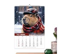 Dog Monthly Calendar - Dog Calendar with Scarf, Pug Wall Calendar | Family Planner Calendar, Animal Wall Calendar 2025, 12 Me Organizer Agenda