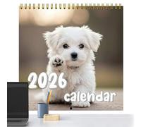 Dog Monthly Calendar | Doggy Image Wall Calendar - Spiral-Bound Annual Schedule 2026 Monthly Planner for Family Friends Women Teachers Home Indoor Desk School Office Decor