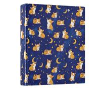 Dog Moon Pattern 3 Ring Binder 1.5 Inch Round Ring Binder View Binder Holds 200 Documents for Home School Office Use