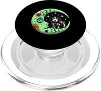 Dog & Moon Sugar Skull Dia de Los Muertos Funny Day Of Dead PopSockets PopGrip for MagSafe