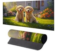Dog Mouse Mat900 x 300 x 3mm Large Gaming Mouse Pad Yellow Desk Mat Stitched Edges, Mousepad Non Slip Rubber Base, Waterproof Soft Cloth, Computer Accessories for Home Office Decor, Gift 6-B