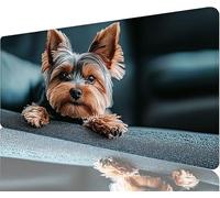 Dog Mouse Pad,1000x500x3mm Mouse Mat Cute Desk Mat Large, Soft Smooth Surface with Anti-Slip Rubber Base Mousepad Waterproof, Durable, Extended Length Desk Pad for Gaming Christmas Decorations N1-945