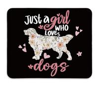 Dog Mouse Pad,Just A Girl Who Loves Dogs,Dog Lover Gifts, Cute Mousepad Gifts for Dog Mom Friend,Non-Slip Rubber Base Mouse Pads for Wireless Mouse,9.4"x7.9"