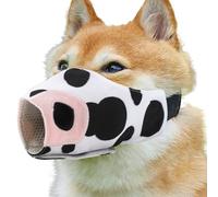 Dog Mouth Cover - Cow Design Breathable Pet Muzzle To Prevent Biting,Adjustable Loop Dog Mouth Guard Cover For Dachshund, Beagle, German Shepherd