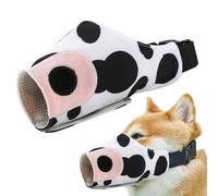Dog Mouth Cover - Cow Design Muzzle, Breathable Pet Guard, Adjustable Loop | For German Good Present Labrador Retriever Anti Biting Anti Miseating Training Outdoor Walking Safety Accessory