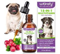 Dog Multivitamin, 15 in 1 Multivitamin for Dogs, Dog Vitamins and Supplements Drops for Improving Hip, Joint, Helps With Immune System, Skin And Coat, Gut Health And Heart Health 60ML