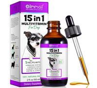 Dog Multivitamin, 15 in 1 Multivitamin for Dogs, Dog Vitamins Liquid Supplements Drops for Hip & Joint, Skin & Coat, Immune, With Glucosamine and MSM