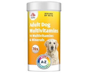 Dog Multivitamins Nutritional Supplement - 9 multivitamins and 5 micronutrients - 70 tablets - for active lifestyle and immunity