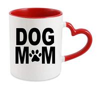 Dog Mum 11oz Ceramic Heart Shaped red Handle Mug Funny Rude Valentines Day
