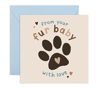 Dog Mum Birthday Card - 'From Your Fur Baby' - Sweet Birthday Card for Pet Owners, Dog Dad, Cat Mum, Her, Friend, Wife, Sister, Women - Mothers Day Gift from Dog - Comes with Stickers
