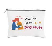 Dog Mum Gifts for Women Gifts for Dogs Lovers Easter Gift for Birthday Gift Just A Girl Who Loves Dogs Makeup Bag Cosmetic Bags for Women Christmas Presents for Womens