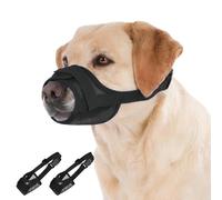 Dog Muzzle 2 Pack - Soft Mesh Breathable Adjustable No Bite Anti Barking Mouth Cover Allows Drinking Prevents Scavenging Chewing Grooming Training Walking Vet Visit (XL)