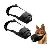 Dog Muzzle, 2 PCS Breathable Mesh Soft Muzzles for Dogs, Adjustable Strap for Small, Medium and Large Breed Dogs to Prevents Biting, Eating Garbage and Barking, Not Affect Drink - Black XXL