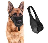 Dog Muzzle - Adjustable Soft Air Mesh Dog Muzzle for Small,Medium and Large Dogs,Anti-Biting,Barking,and Chewing,Breathable Design with Front Opening for Comfortable Panting and Drinking (Black)