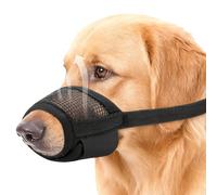 Dog Muzzle - Adjustable Soft Nylon Dog Muzzle,Anti Bite and Barking Masks,Allow Breathing & Drinking Water，Suitable for Small, Medium, and Large Dogs(Black, Large)