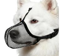 Dog Muzzle - Anti Bark Muzzle | Soft Air Mesh | Reflective mouth guard for dogs muzzles with adjustable strap to prevent eating and eating when visiting the vet
