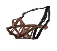 Dog muzzle， Anti Barks Muzzle,Soft Dog, Guard For Dogs,Breathable,Adjustable,Allows Panting And Drinking,Large Breathing Hole(Brown+Green,S)