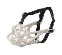Dog muzzle， Anti Barks Muzzle,Soft Dog, Guard For Dogs,Breathable,Adjustable,Allows Panting And Drinking,Large Breathing Hole(White,M)